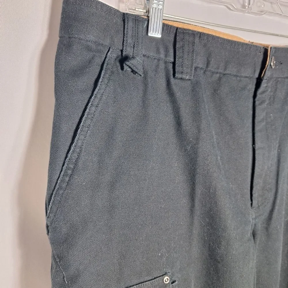 Duluth Trading Co Fire Hose Cargo Work Pants Relaxed Fit Black 46 x 32 Mens